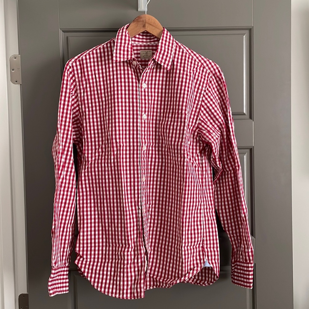 Jcrew Red Gingham button down
